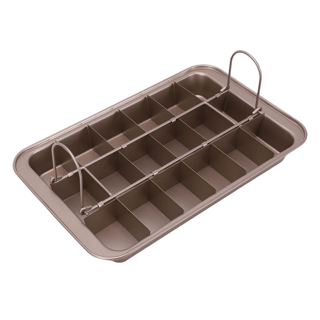 Brownie Pan with Divider Carbon Steel 18 Pre Cut Nonstick Baking Pan Bakeware Tray for Oven Baking Muffin and Cupcake