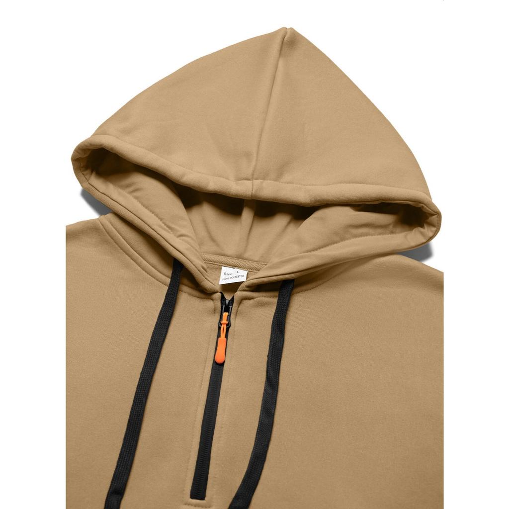 New, Autumn/Winter, Men's, Velvet Hoodie, Fashion, Hoodie, Zipper, Multi Pocket, Work Pants Set