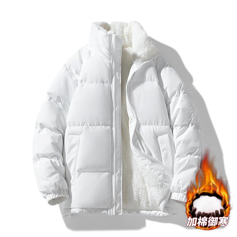 Couple Jackets, Men's and Women's High-end Lambswool Stand-up Collar Cotton Clothes, Niche Style Couple Clothing Trendy Padded Clothes