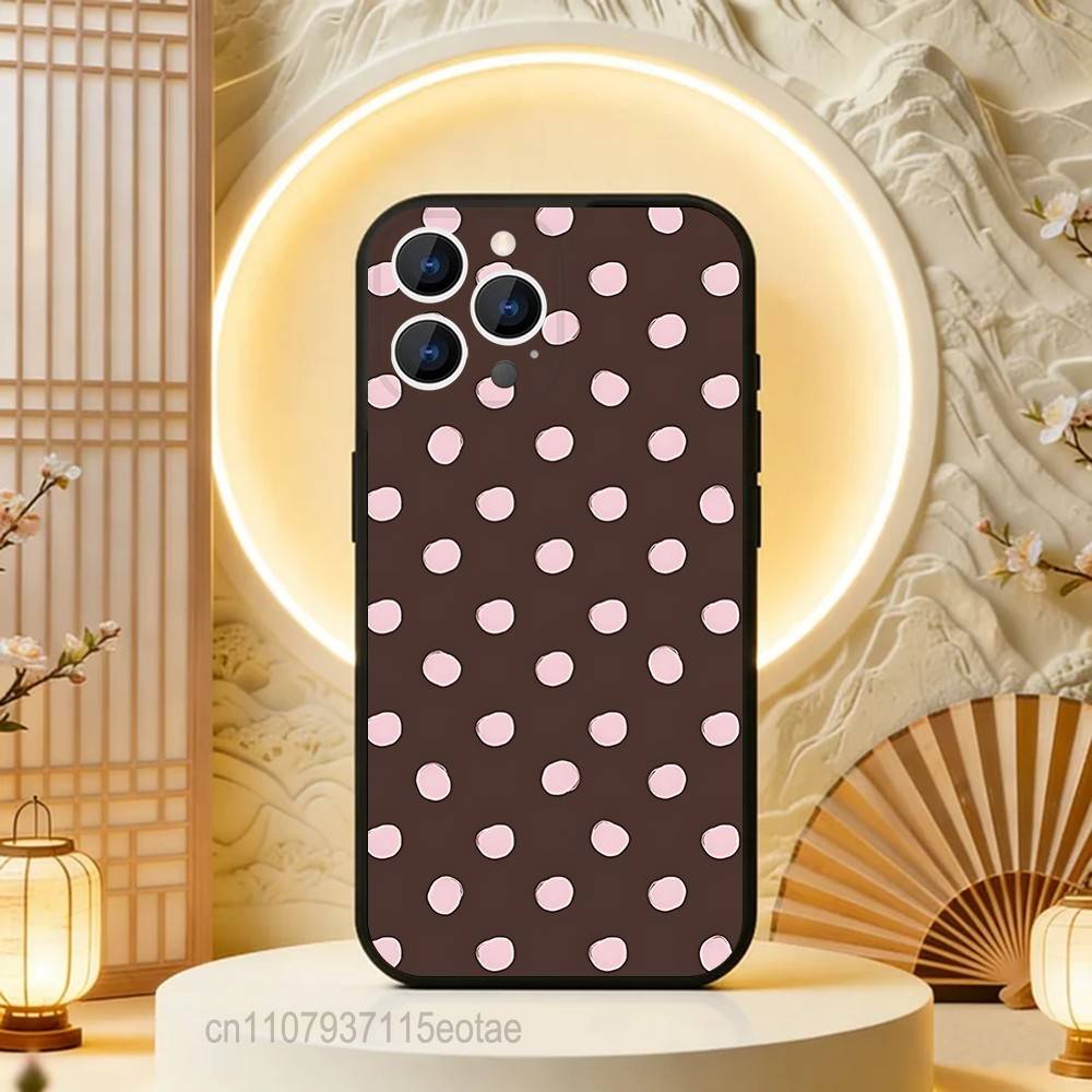 

INS Brown Red Polka Dots For iPhone 12,16,13,14,15,17,11,Pro,Max,Plus,E,Air,Mini TPU Soft to Skin-friendly phone case iPhone13PRO