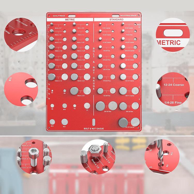 Screw Nut & Bolt Thread Checker and Measuring Gauge