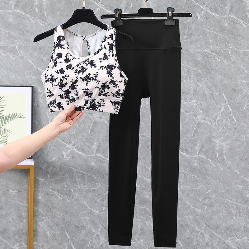 Damski strój do jogi i biegania z wysokim stanem, szybkoschnący - Podnoszący biodra, zestaw fitness na wiosnę/jesień