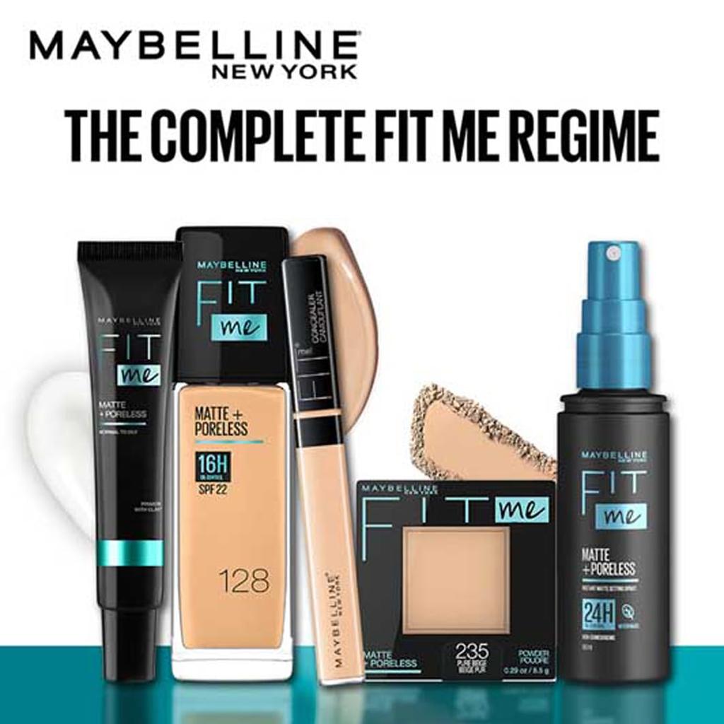 Maybelline New York Fit Me Powder Foundation Pressed Compact 235 Pure Beige Long Lasting Matte Finish 8.5g