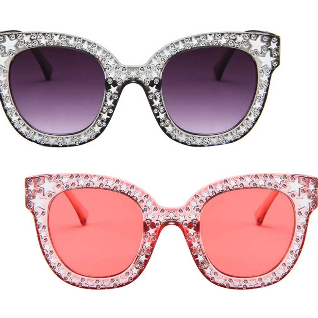 Women Girls Summer Transparent Lens Star Personality Punk Eyeglasses Retro Eyewear