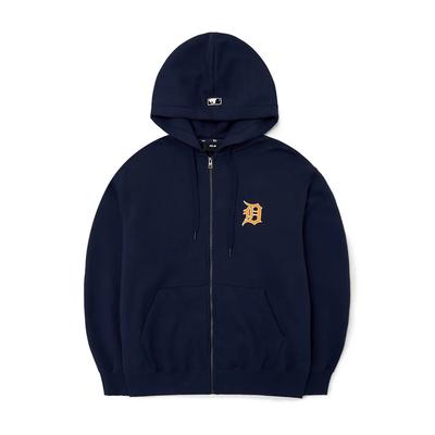 MLB Detroit Tigers Logo Print Rits Hoodie Jas Heren jassen Blauw 3ATRB0426-46NYD