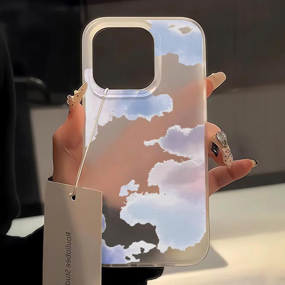 ins wind blue cloud for iPhone17ProMax mobile phone case 16 Apple 15/14 matte 17 large hole 13