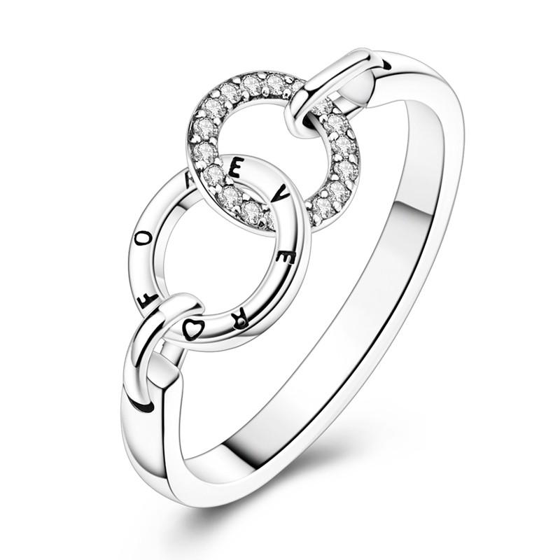copper Women Rings Sparking Zirconium Ring LOVE Wedding Rings Ideal For Engagement Jewellery Anniversary Gift High Quality