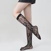 Spring/Summer Fishnet Socks: Black Ankle & Mid-Calf, Large/Small Mesh, White Calf