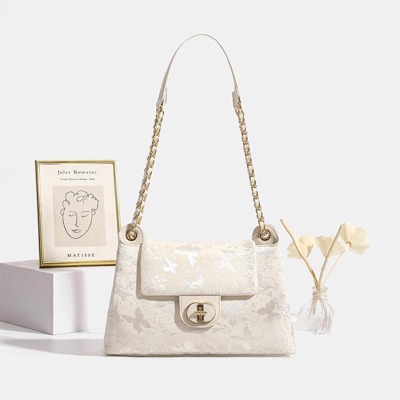 

Fashion Versatile New Chinese Embroidery Casual Bag Women S Light Luxury Underarm Bag Large Capacity Crossbody Bag грязно-белый