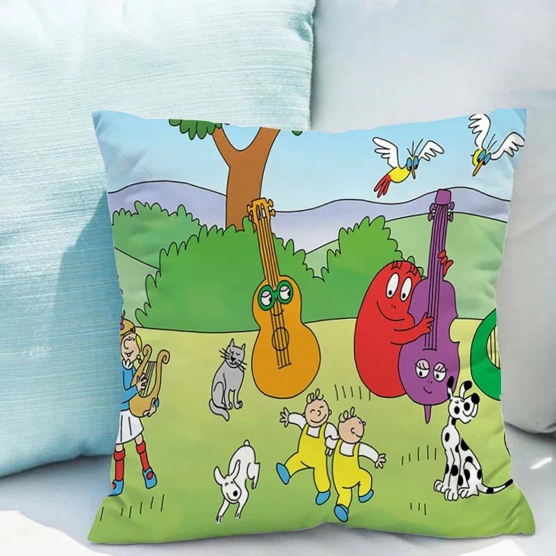 Les Barbapapa Pillowcases Cushion Cover X Double-sided Printing  for Sofa Cushions Covers Short Plush Couch Pillows Pillow