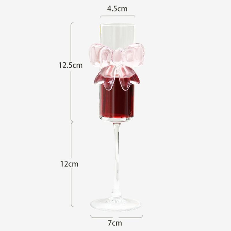 Creative Pink Bow Champagne Tall Wine Glasses Sparkling Wine Glasses For Family Party Holiday And Wedding