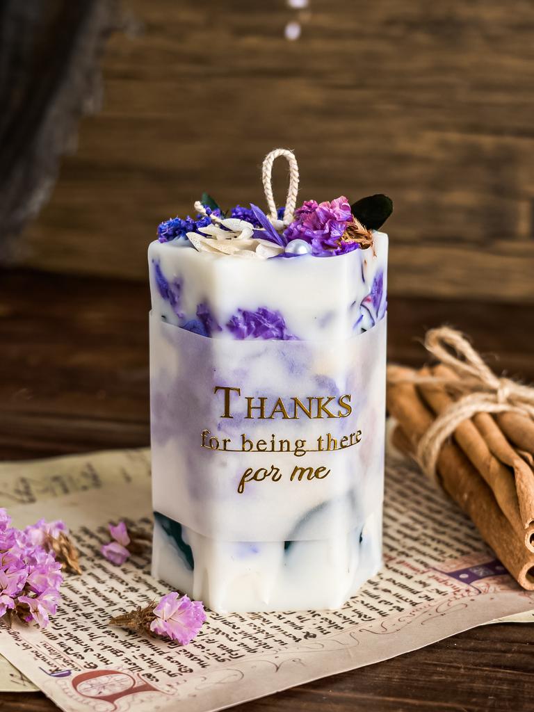 DIY Hexagon Cylinder Shape Candle Silicone Mold Handmade Soap Mould Dried Flower Resin Wax Molds Craft Gift Making Home Decor