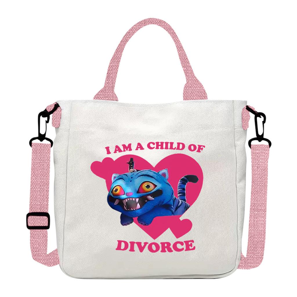 Group Canvas Bag Cartoon Little Illustration Student Collection Handbag Crossbody Shopping Bag
