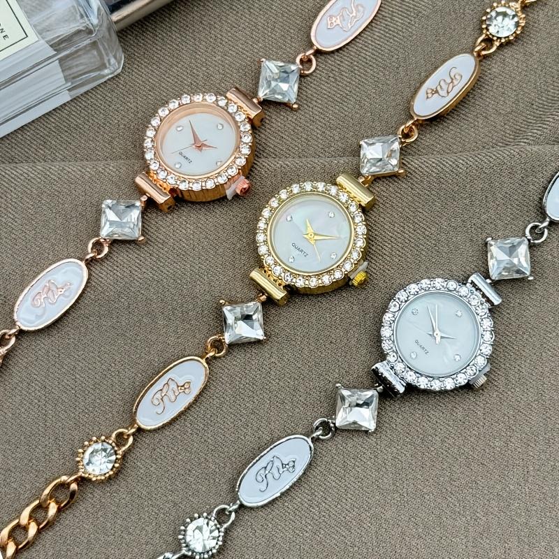 1pc Trendy Letter Chain Women's Bracelet WristchWatch Adjustable Fashion Female Elegant Quartz Watch
