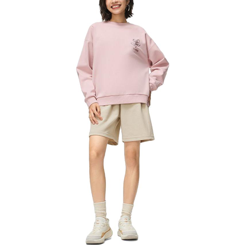 Li Ning Sports Life Collection Sweatshirt Women's Light Blush Pink AWDT762-1