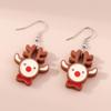 2024 Cartoon Christmas Reindeer Resin Earrings - Festive European & American Ear Jewelry