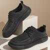 Summer New Lightweight Thick Bottom Casual Shoes Easy To Wear Slip On Lazy Person Breathable Rubber Sole Cowhide Leather Shoes