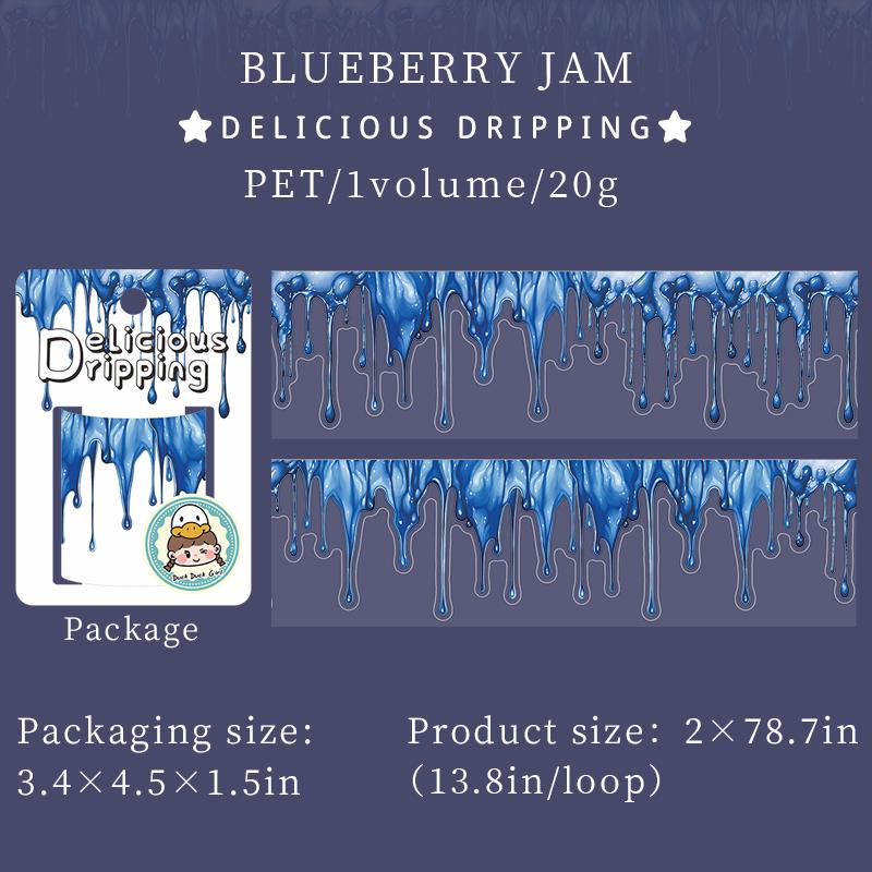 200cm/ Roll PET Washi Tapes Jam Chocolate Sauce Dripping Pattern Hand Scene Creative DIY Cup Photo Frame Photo Decoration Tape