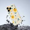 For iPhone 17 Pro Max Case Yellow Floral and Leaves Pattern Printing Straight Edge TPU Phone Back Cover