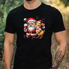 Men's T-Shirt Funny Santa Claus Motif Cotton Size XS To 5XL