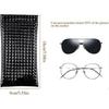 2 Fashion Glasses Case Soft,PU Leather Sunglasses Reading Glasses Pouch with Snap Closure Spectacles Bag