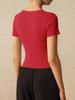 Damen Rippstrick Cropped Cardigan Kurzarm Knopfleiste Figurbetont Pullover Top