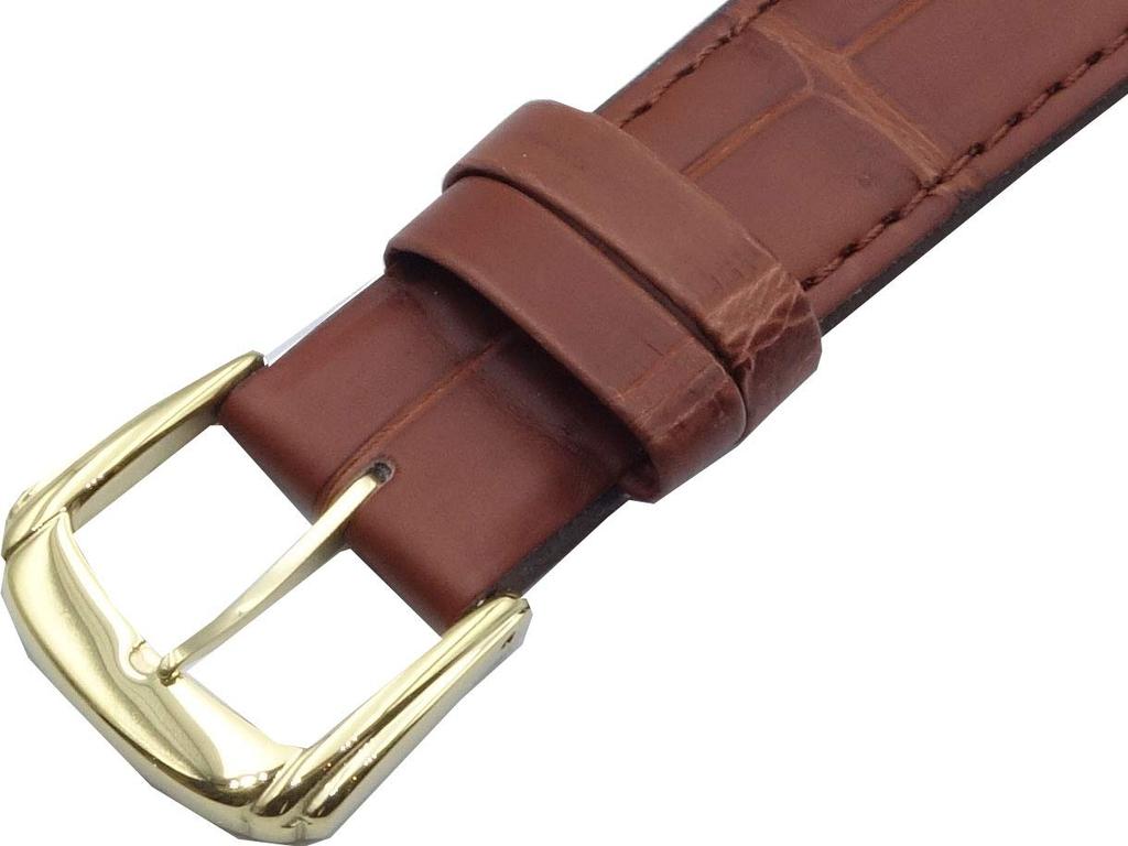 Seiko DEL5 18mm Crocodile Watch Band Brown for Men (Matte Finish)