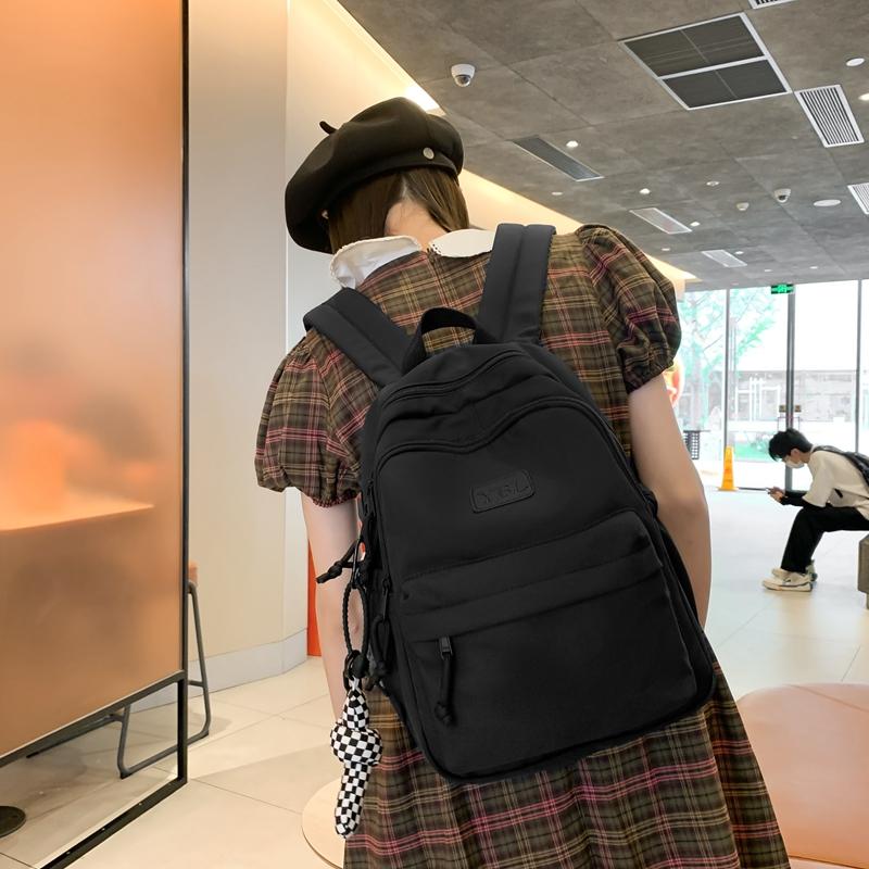 Studentský školní batoh Dámský jednobarevný batoh s velkou kapacitou