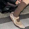Fashion Women's Casual Mary Jane Shoes Ins Style Pointed Toe Shallow Hook Loop Belt Buckle Street Sandals Fashion Brown/apricot Pumps