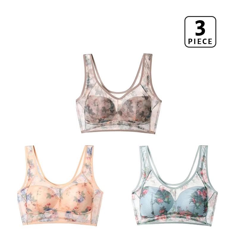 3Pcs/Set  Women's Bra Seamless Bras Plus Size Underwear Wireless Bralette Sexy Ladies Lingerie L-6L