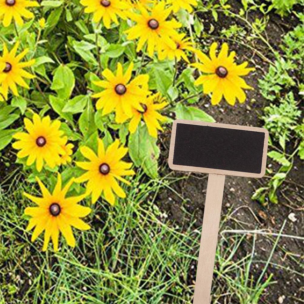 10 Pcs Mini Wooden Chalkboard Blackboard Signs Garden Flowers and Plants Tags Garden Decorations