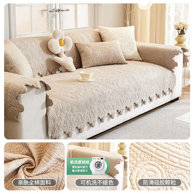 Pure Cotton Sofa Cushion Universal In All Seasons New High-End Non-Slip Seat Cushion Light Luxury Simple High-End Cover Cloth