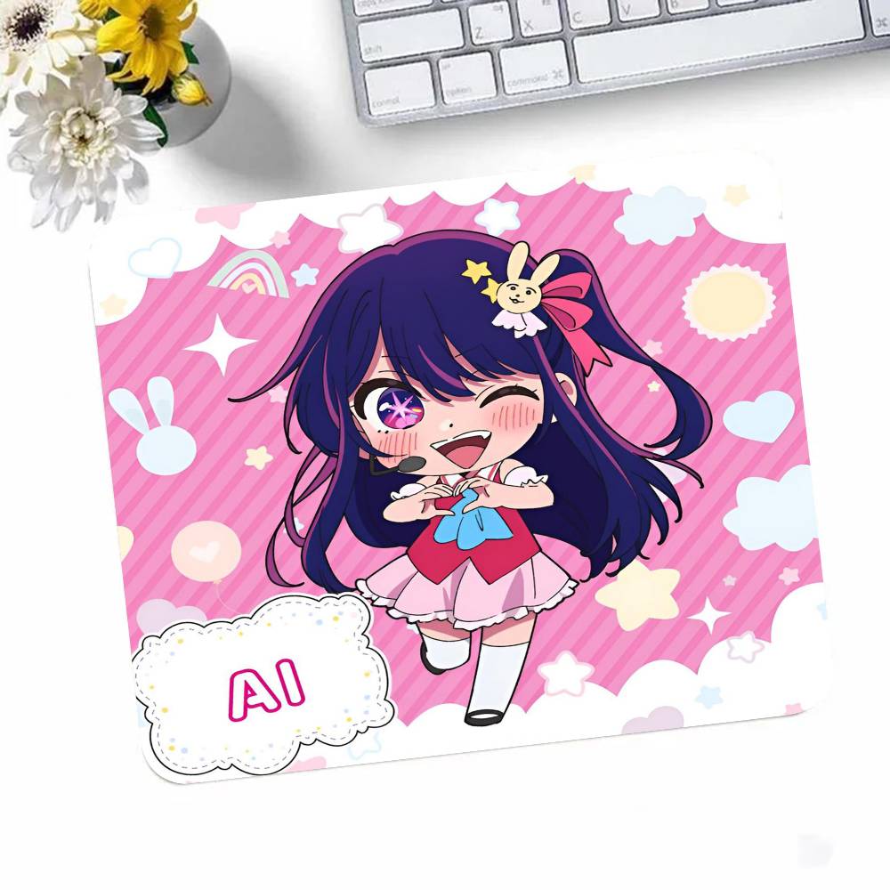 Anime Oshi No Ko Ai Hoshino Mousepad Small LockEdge Mouse Pad For Gamers Computer Desk Pad Rectangular Anti-slip Rubber