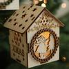 Christmas Tree Creative Decoration LED Colorful Lights Wooden House Hanging Pendants Ornaments for Home Christmas Party Accessor