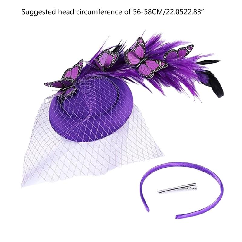 Medieval Style Hair Clip for Ladies Taking Photo Felt Hat Decors Hairband 1920s Style Hair Barrettes for Woman Girls