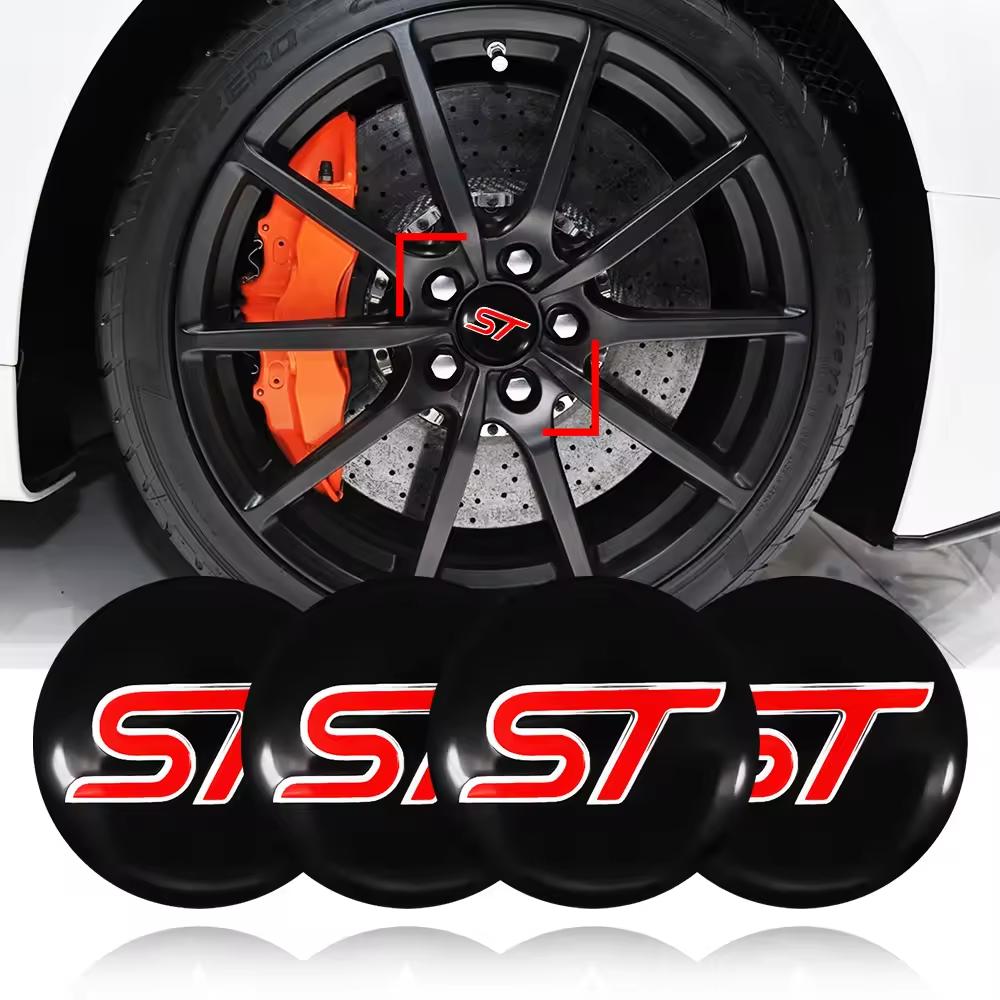 

4pcs 56MM 60MM ST Logo Emblem Car Wheel Center Caps Sticker Accessories For FORD Focus Kuga Explorer Mondeo Everest S-MAX