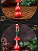 Exquisite Auspicious Clouds Gourd Keychain with Tassel - Cinnabar Bag Charm for Fortune & Longevity