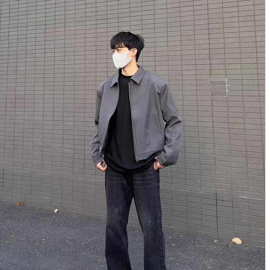 Men's High-End Short Baseball Jacket with Padded Shoulders - 2024 Spring/Autumn Collection