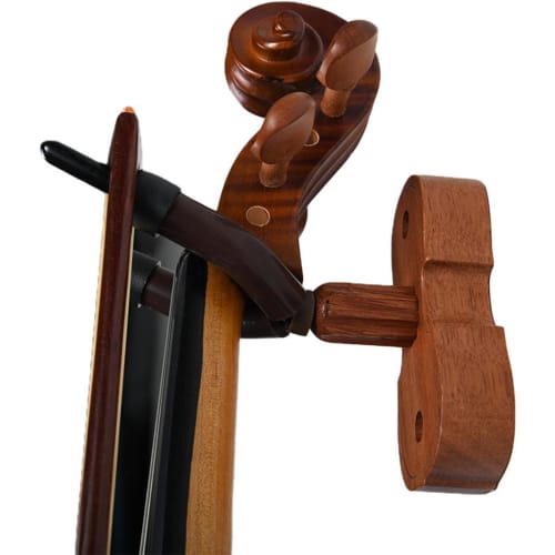 Wall Mount Guitar Holder, Wall Guitar Hanger, Mahogany Violin Hook with Screws, Guitar Wall Mount Hook, Violin-Shaped Hook Stand for Stringed Instrume