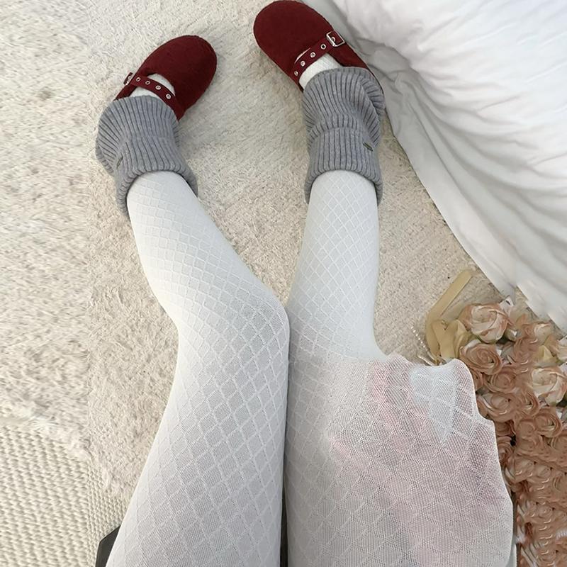 

Y2K Стиль Однотонные Сетчатые Колготки Женские С Высокой Посадкой Эластичные Облегающие Теплые Колготки Весна Осень Уличная Одежда Колготки Чулок 2026 S белый