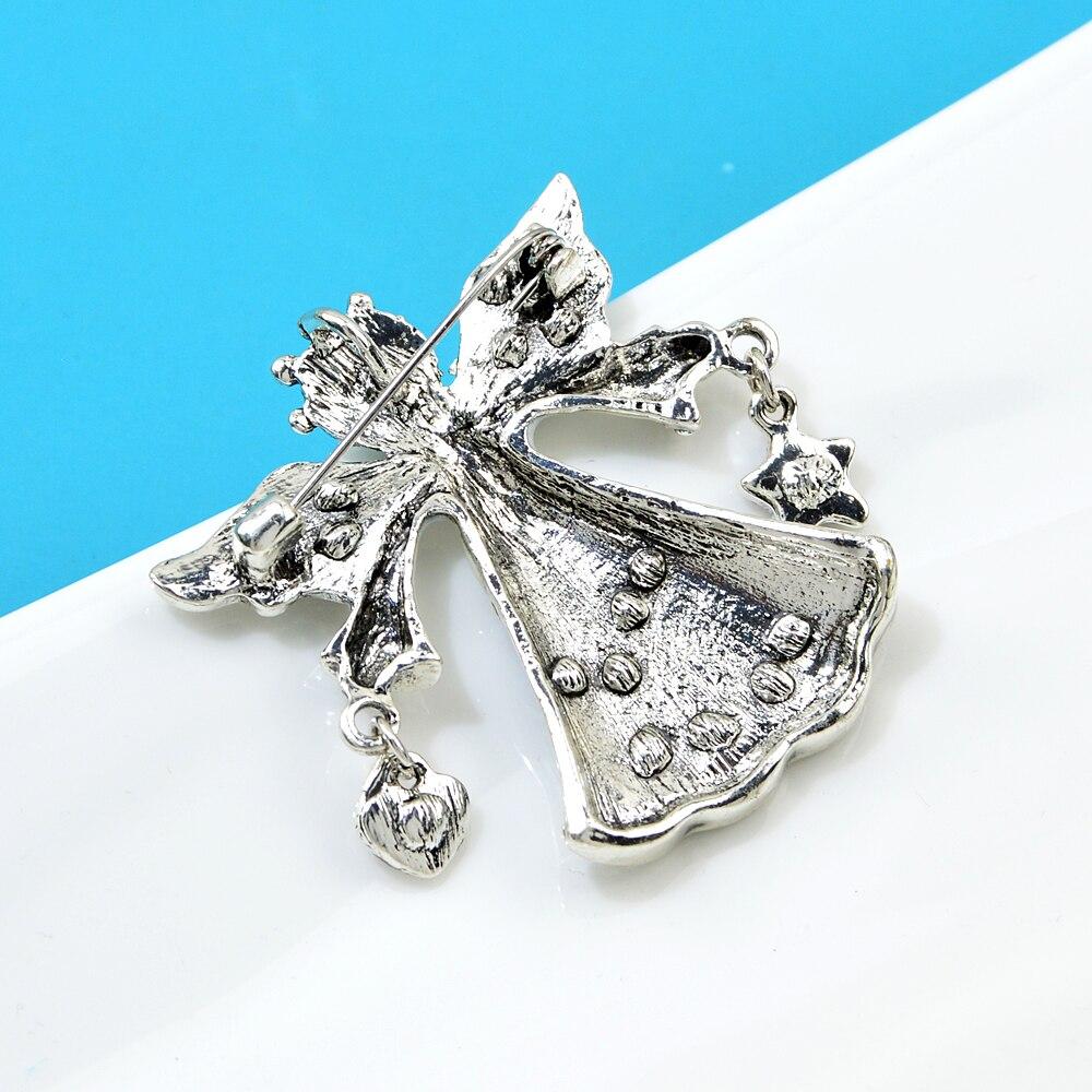 Blucome Rhinestone Vintage Angel Brooch Enamel Opal Jewelry Retro Style Women And Men Pin High Quality New 2023