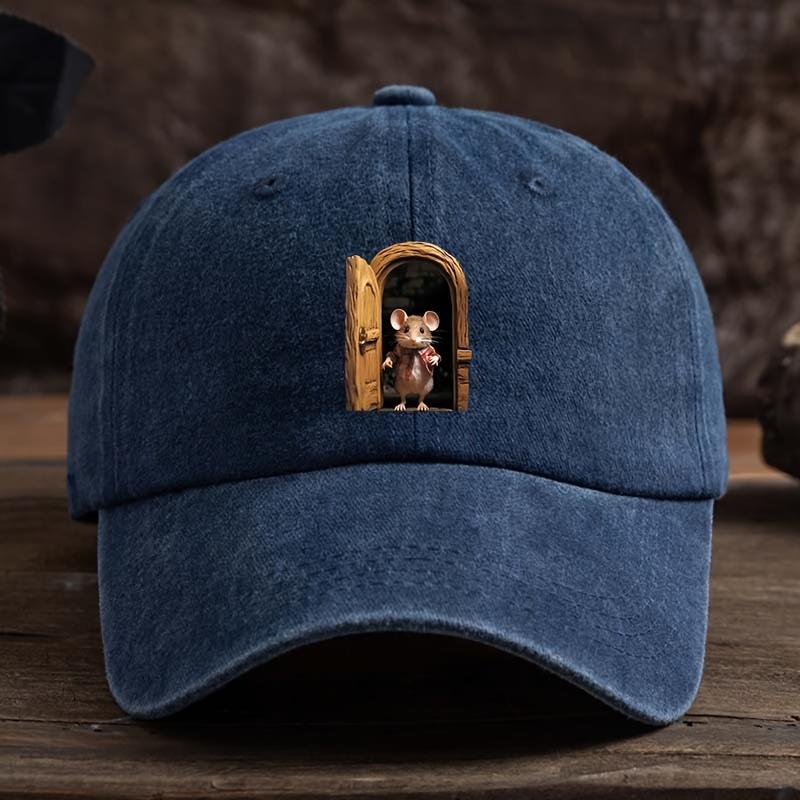 Cute Mouse Printed Baseball Hat Versatile Outdoor Leisure Fishing Hat Sunshade Duck Tongue Travel Hat