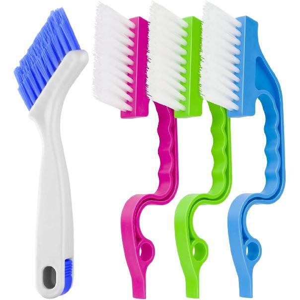 4pcs Bathroom Gap Cleaning Brush, Small Crevice Cleaning Brushes, Hand-Held Groove Gap Cleaning Tools, for Bathroom Kitchen Tiles Window Slots