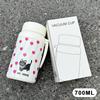 Süße Katze & Herz Aufdruck Isolierte Wasserflasche, 700/1000ml Edelstahl Thermosflasche mit Tragbarem Griff für Kinder und Erwachsene