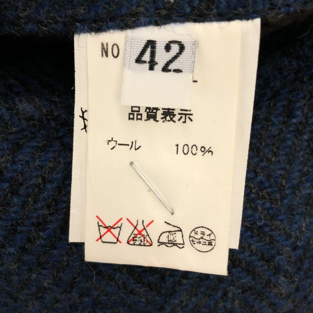 ORIAN Made in Italy Wolle Fischgrät Langarm taillierte Jacke 42 Blau Herren Gebraucht