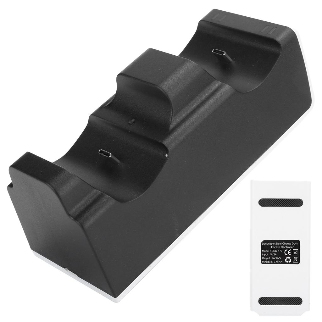 Dual Charger Controller Stand Desktop Charger for PS5 Gaming Console Joystick with LED LightBlack