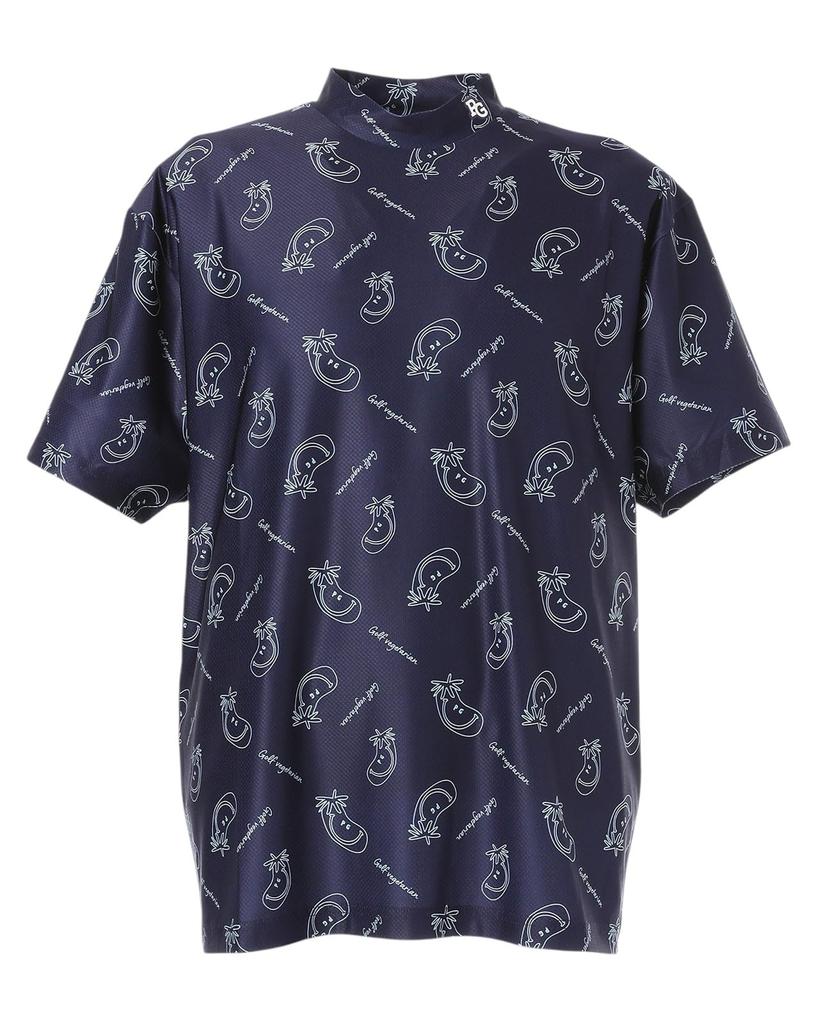 shirt vegetable logo Golf x Sax 6 [PEARLY GATES] Men's short-sleeved high-neck (stretch pattern) / / 053-5167507 081_Purple [LL]