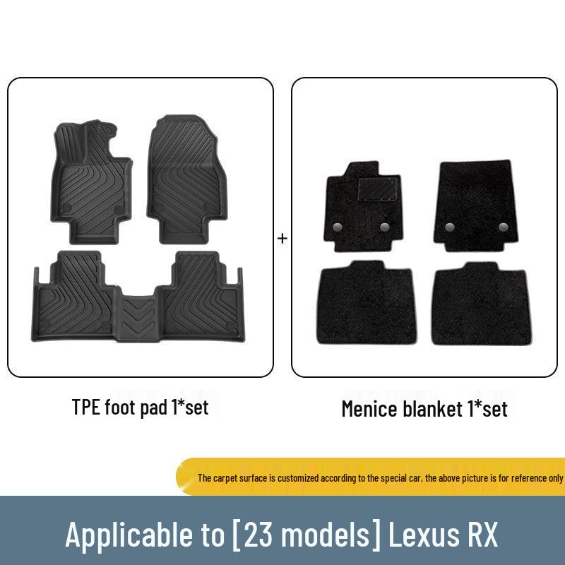 Custom TPE Floor Mats for 2023-2024 Lexus RX, Including Trunk Mat