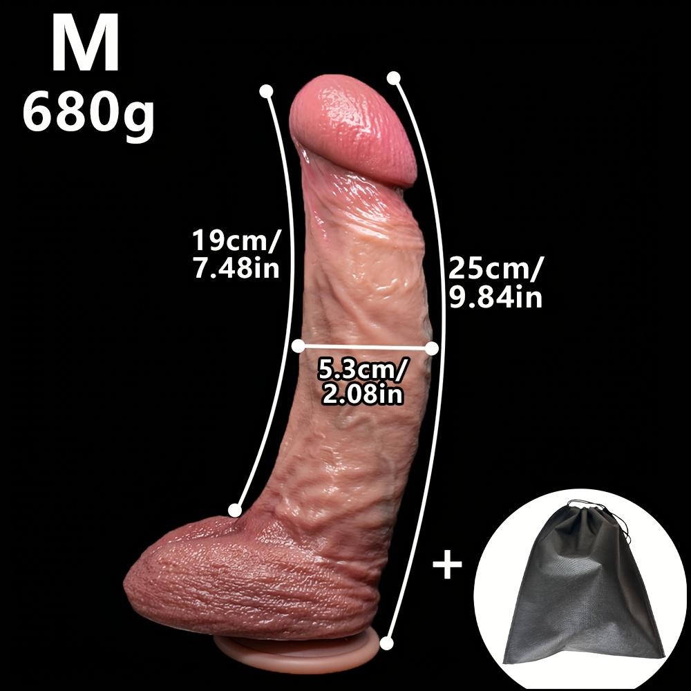 Liquid Silicone Thick Realistic Dildo, Soft Large Penis Toy with Strong Suction Cup, Comfortable Design for Couples, Free Privacy Bag
