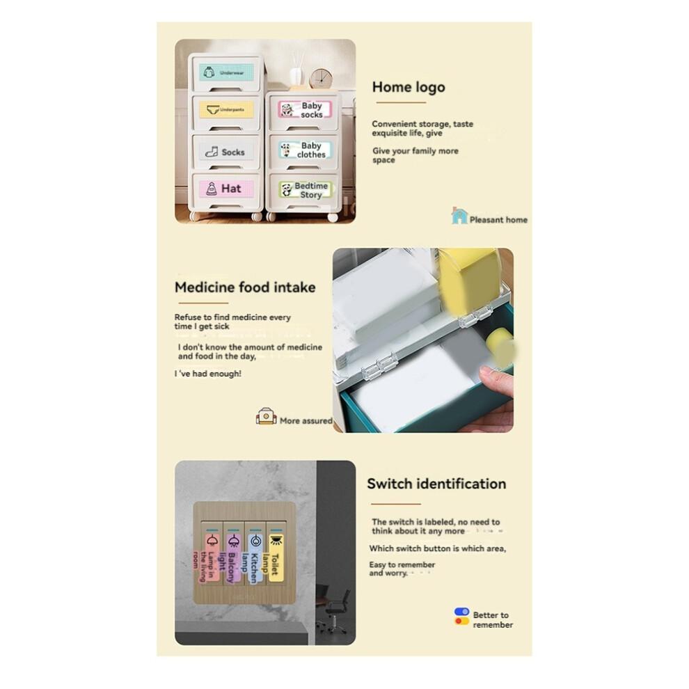 Label printer Portable Thermal Printer Mini Printer with Stickers Printer for Storage Office Home Rainbow Color